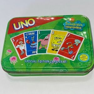 Vintage UNO Spongebob Squarepants 2001 Special Edition Card game w/Tin.